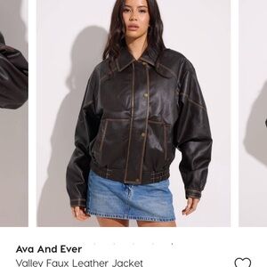 Faux Leather Bomber Jacket